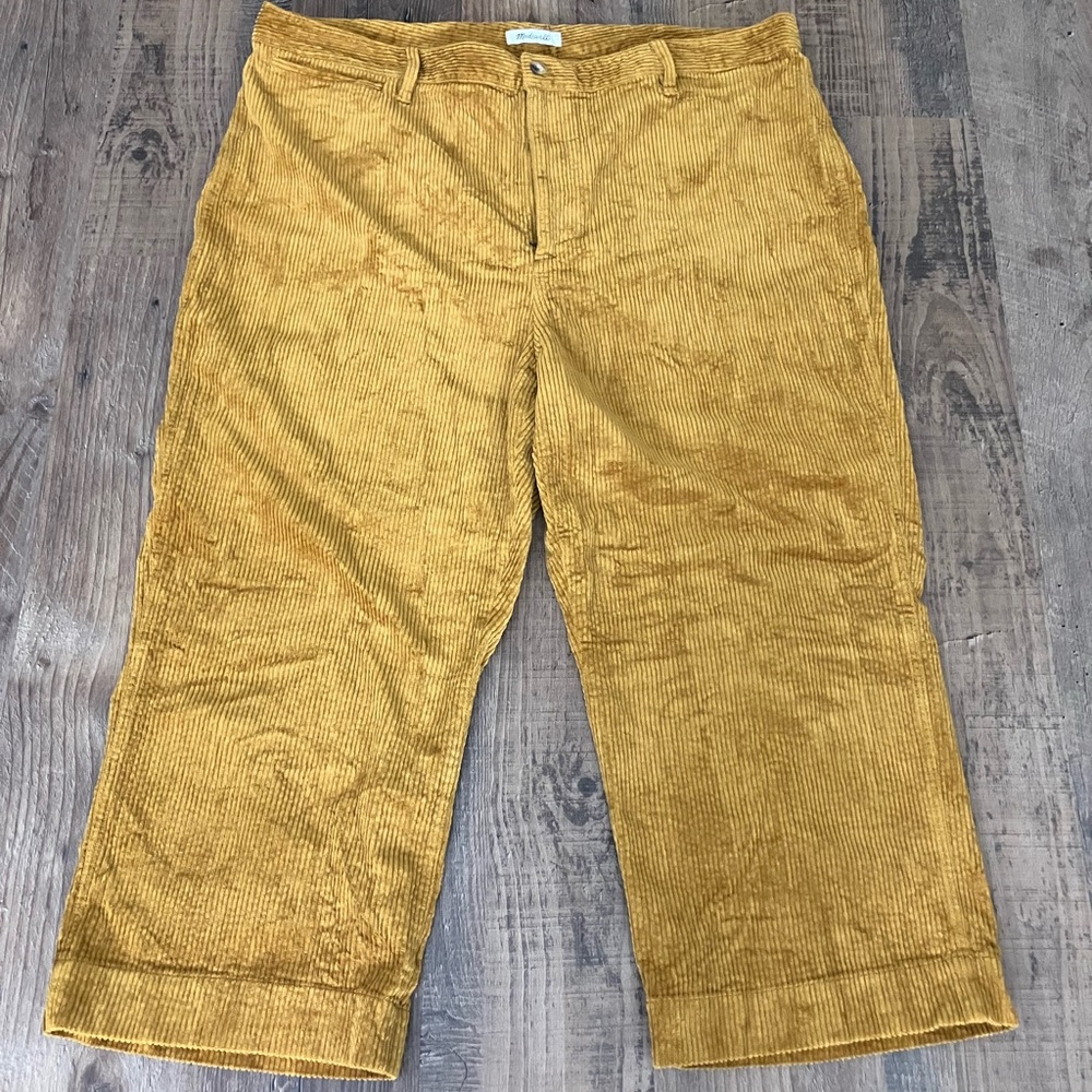 Madewell Women's Slim Emmett Wide-Leg Crop Corduroy Pants